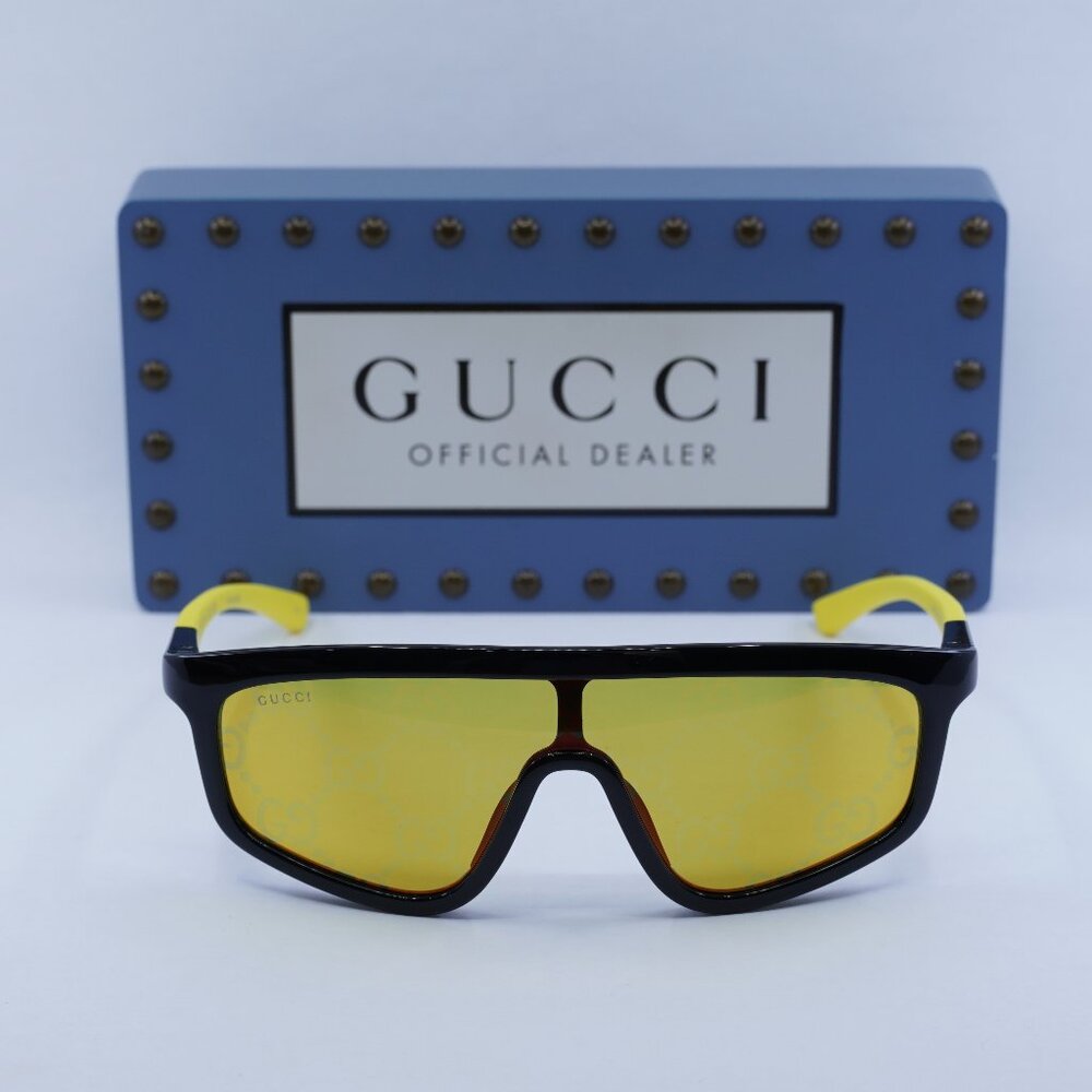 Final Price! Gucci GG1736S 004 Black Yellow Sunglasses - Picture 2 of 11